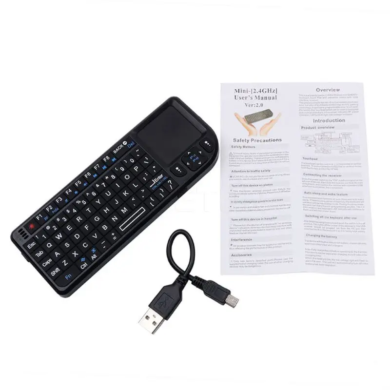 A8 2 4G Mini Wireless Keyboard with Handheld Touchpad for PC Smart TV Projector D08B 2