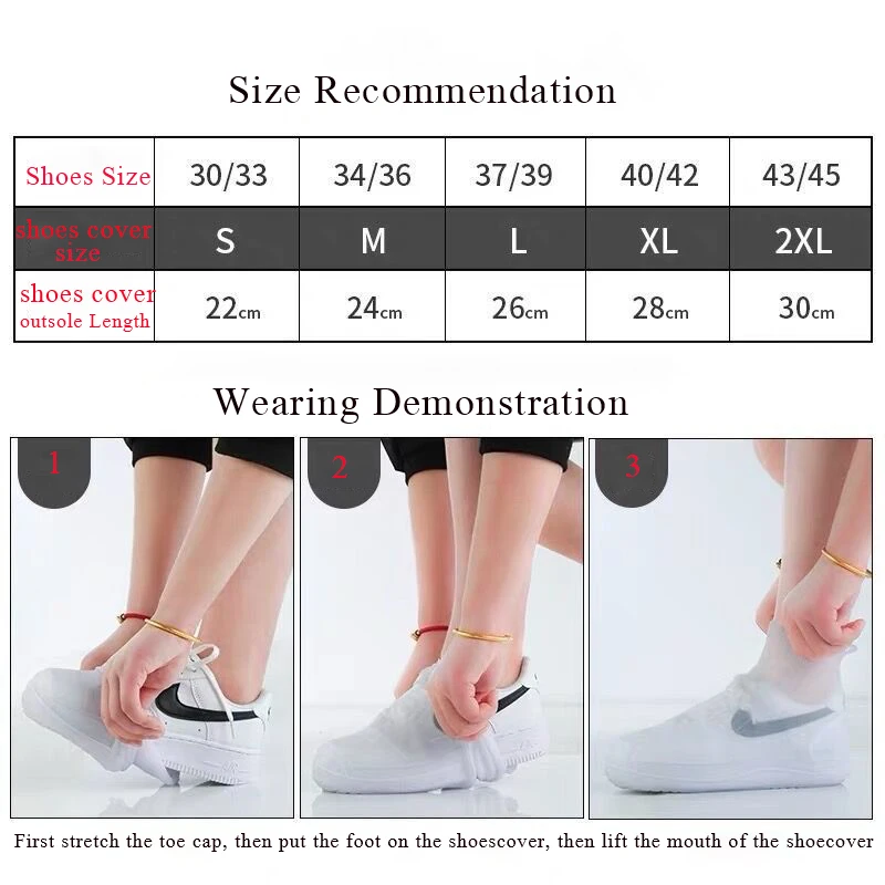 Thicken Rain Shoe Covers Reusable Women Men Waterproof Galoshes
