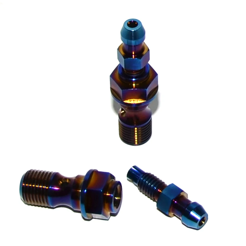 Titanium Bolt M10 x 1.0 1.25 pitch of motorcycle brake caliper tubing with Bleeder Valve for Ducati KTM