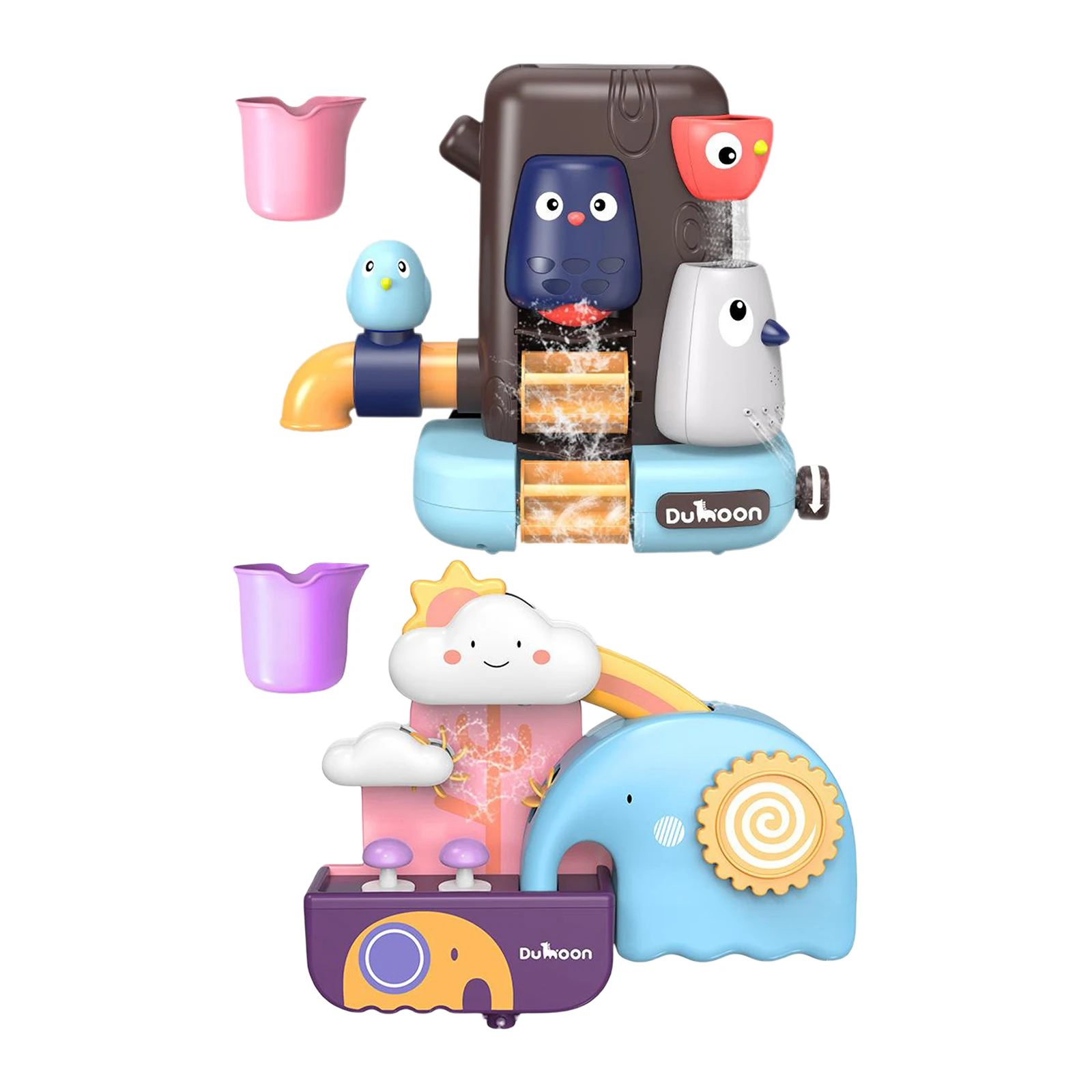 Cartoon 2-4 Year Old Kids Bath Toy Fill Spin and Flow Bathtub Wall Adhesive