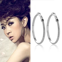 Модные золотые, серебряные, крученые круглые серьги-кольца для женщин, панк, большие круглые серьги-петли, геометрическое кольцо для ушей, металлическое ювелирное изделие