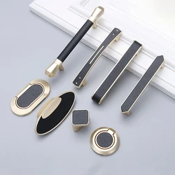 Modern Light Luxury Black Wardrobe Door Solid Handle Nordic Round Bar Single Hole Drawer Cabinet Zinc Alloy Handle