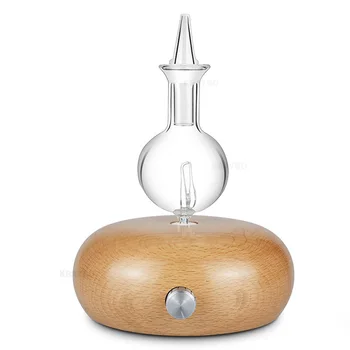 

KBAYBO Essential Oil Diffuser Aroma Air Purifier Wood and Glass Aromatherapy Diffuser Mist Maker Fogger With 7 Colors LED Light