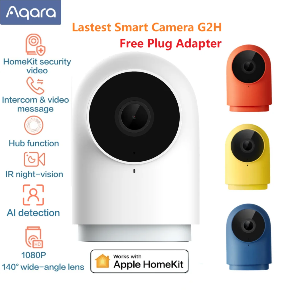 Aqara-Cámara inteligente G2H con visión nocturna 1080P HD, idónea para colocar en la entrada de la casa, apta para la aplicación móvil HomeKit de Apple, Zigbee, 4 colores