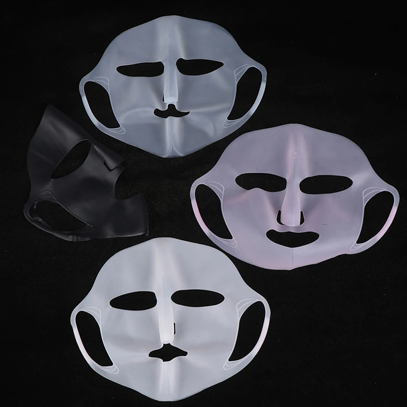 Hot 1Pc Silicone Face Skin Care Mask Cover For Sheet Mask Reusable Pink/White Prevent Evaporation Steam Reuse Waterproof Mask