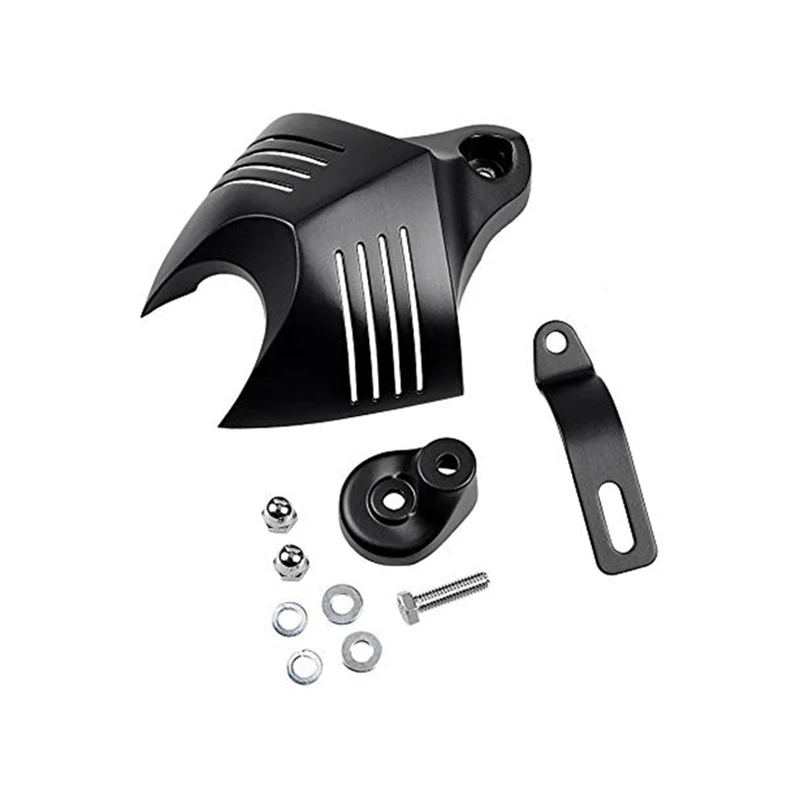 Черный двойной рог крышка V-Shield Cowbell Набор для 1992- Harley Dyna Softail Road King Street Electra Glide v-стержень