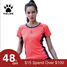 KELME, Женский Топ, быстросохнущие рубашки для йоги, дышащие, для бега тренировок, фитнеса, с коротким рукавом, для спортзала, спортивные футболки K27C7002