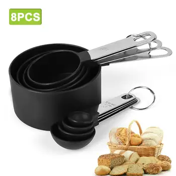 

8Pcs Stainless Steel Coffee Powder Scoop Measuring Cup Spoon Baking Tools Set Kitchen Supplies