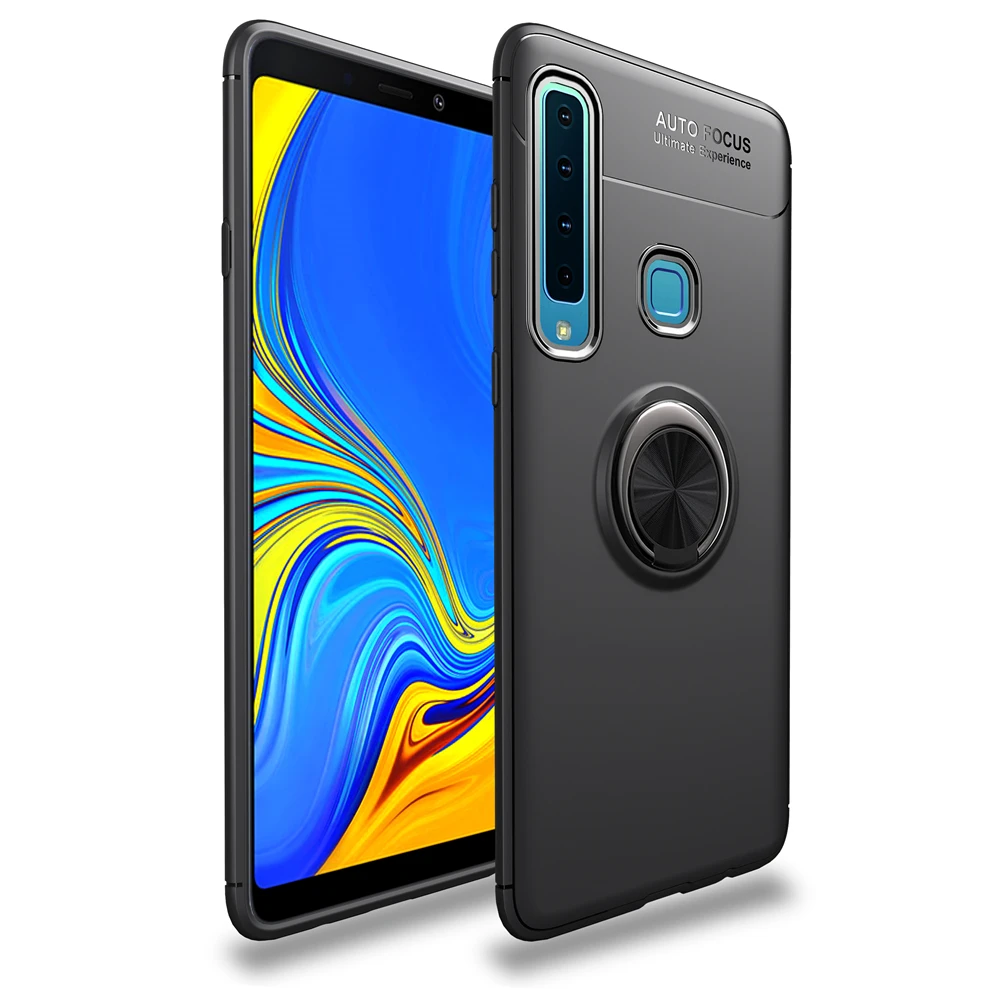 Черный Силиконовый чехол для samsung Galaxy A7 A9 A6 плюс A9S A8S магнит подставка чехол для samsung Galaxi 7 9 6 A750 A920 - Цвет: Черный