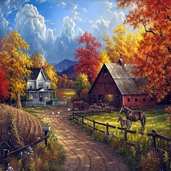 

Horse style Embroidery Counted Cross Stitch Kits Needlework - Crafts 14 ct DMC Color DIY Arts Handmade Pretty farmer