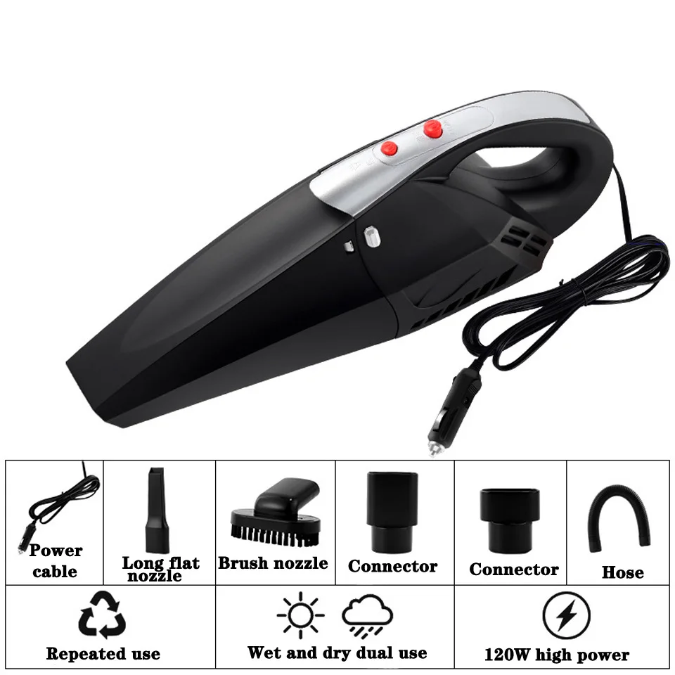 

Car Vacuum Cleaner Car Wired/wireless Wet Dry Dual Use Portable Auto Vacuum Cleaners 12V 120W Strong Suction Cars Electronics