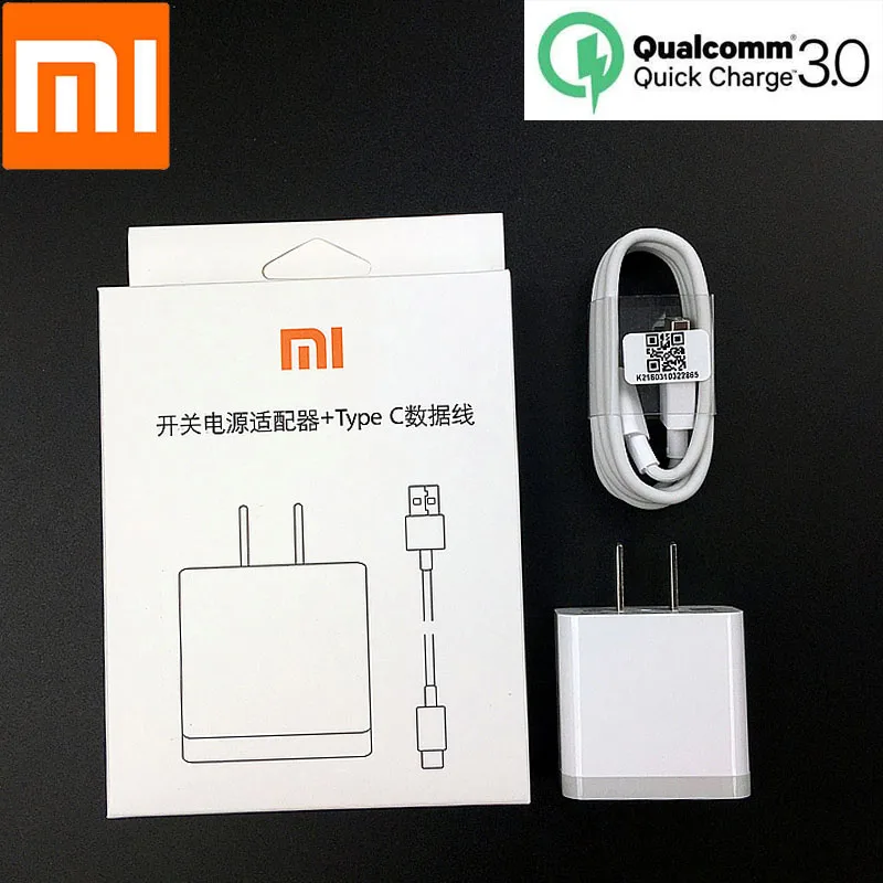 

Original Xiaomi mi8 Fast Charger QC3.0 12V1.5A US Charge Adapter For mi 9 8 se Pocophone F1 max 3 Redmi 7 pro Type C Data Cable