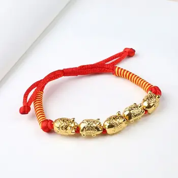 

10Pcs Lucky Blessing Pig Pendant Gold Silver Pig Beads DIY Bracelet Necklace Small Chrams for Jewelry Making 12mm