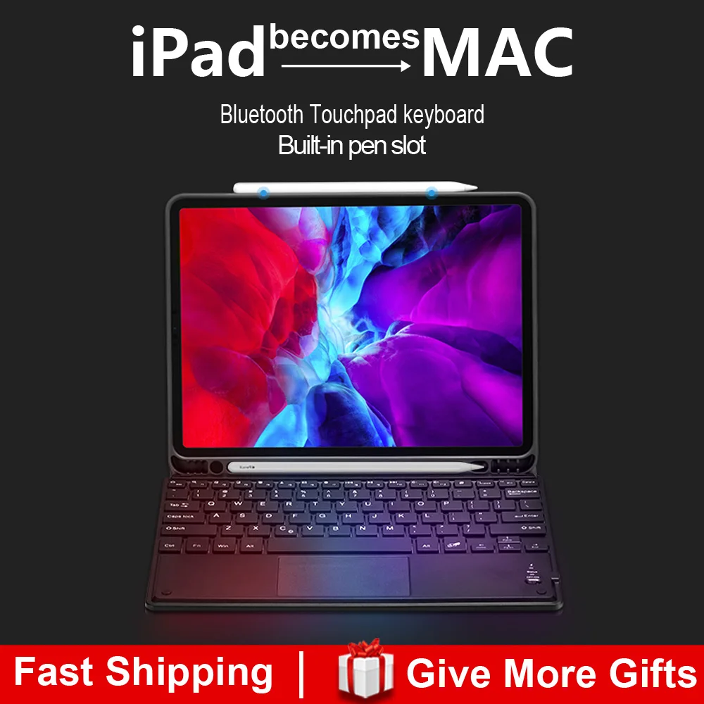 TouchPad Keyboard for iPad 10.2 2020 7 8th Case Pro 9.7 10.5 11 2018 2019 5 6th Air 2 3 4 10.9 Mouse | Компьютеры и офис