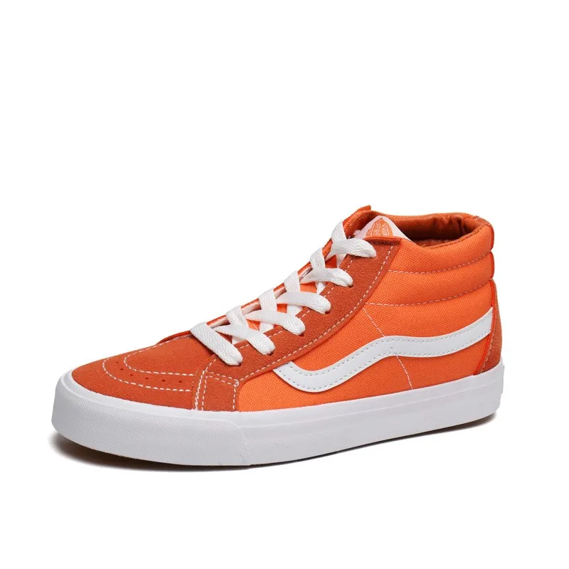 

Vasibaen 2020 Spring color orange sk8-mid black red classic men's Vulcanized canvas shoes women's sk8 top quality Skateboarding