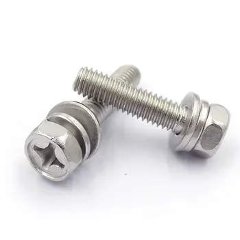 

10pcs/lot 304 Stainless Steel Outer Hexagonal Composite Bolt Stainless Steel Outer Hexagonal Cross Composite Screw M3