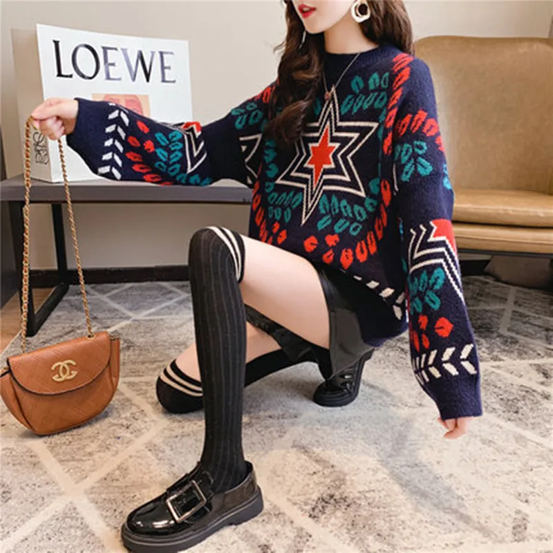 

New short Pullover women's spring and autumn 2020 net red loose foreign style bottoming shirt ins super hot sweater top