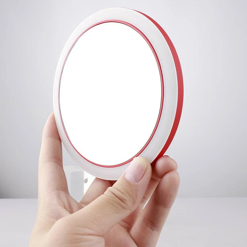 Portable Lighted Makeup Mirror with Wireless Charger for IOS and Android Phone,Vanity Mirrors with LED Lights