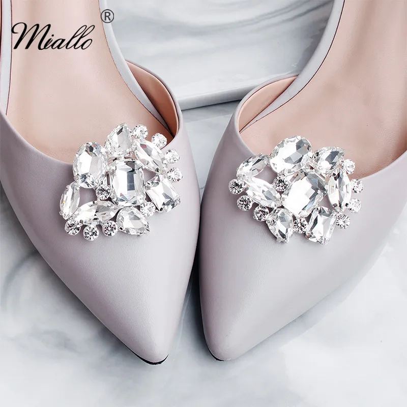 Miallo hebilla de zapato con diamantes de imitación para mujer