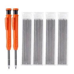 Recharge de 24 crayons mécaniques de charpentier, 2 pièces, avec stylo de traçage intégré, outil de marqueur pour le travail du bois 
