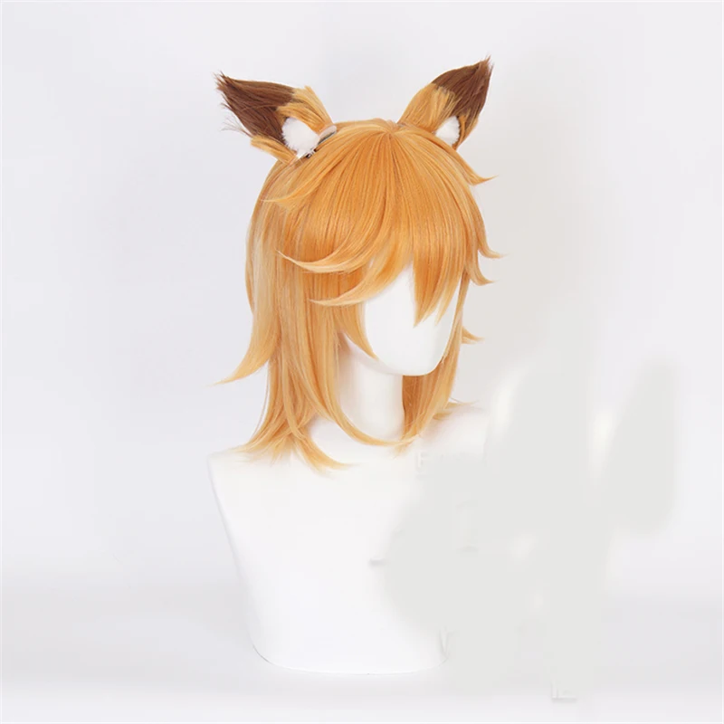 Аниме Sewayaki Kitsune no Senko-san короткие синтетические волосы парик+ лисички уши косплей костюм реквизит вечерние украшения для женщин - Цвет: Wig and Fox Ears