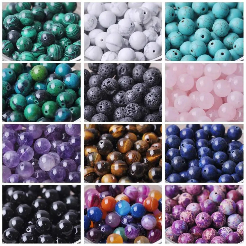 Natural Matte Frosted Mix Gemstone Round Loose Beads 4mm 6mm 8mm 10mm 12mm 