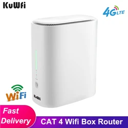 KuWFi enrutador 4G LTE de 150mbps, caja Wifi CAT 4, antena integrada de 2x2DBI, 3G/4G, 2 LAN, ranura para tarjeta SIM, soporte para 32 usuarios