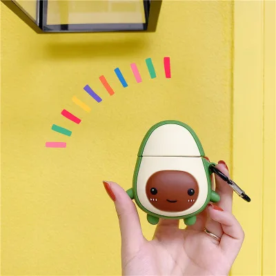 Для Apple AirPods Funda 3D персик клубника авокадо брелок фрукты наушники чехол Airpods беспроводной Bluetooth Анти-осенний чехол - Цвет: AD-49