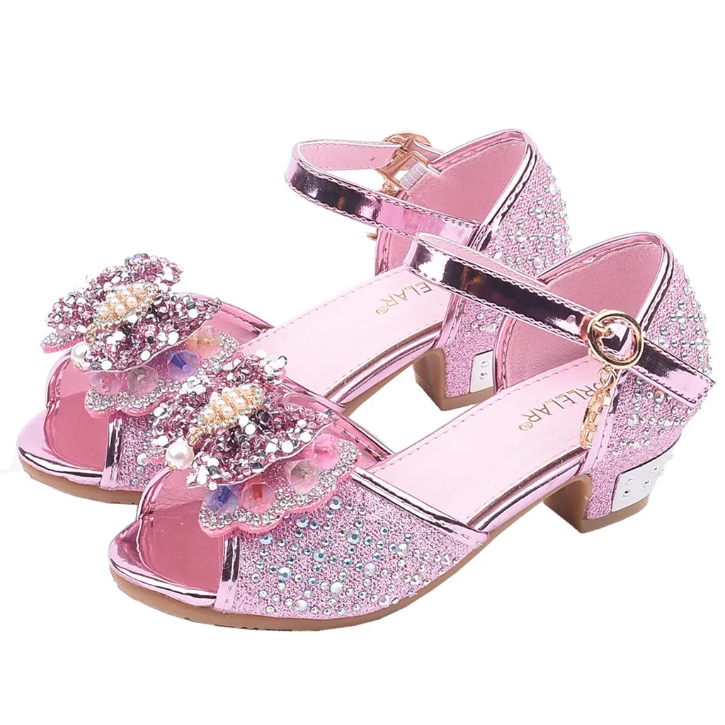 Сандалии для маленьких девочек; обувь для маленьких девочек с жемчугом и бантом-бабочкой и кристаллами; обувь для принцессы сандалии; sandales fille