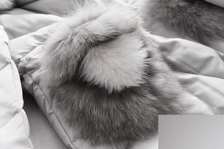 49lu Autumn And Winter New Products Large Fur Collar Waist Hugging Explicit Thin Long Warm Hooded down Jacket