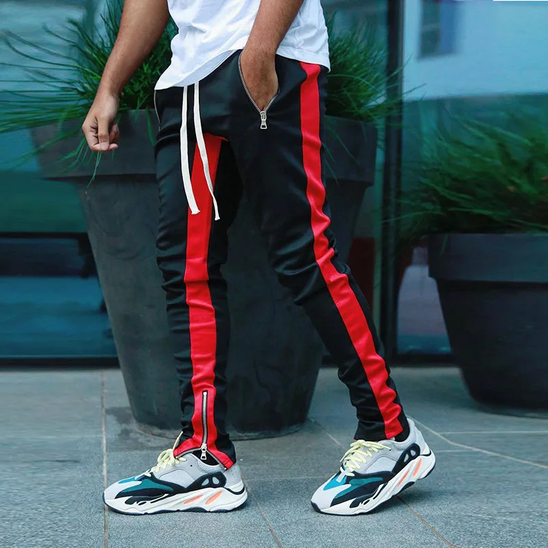 

2019 New Style Muscle Fitness Partners Summer Trousers Casual Athletic Pants Foot Mouth Zipper Fitness Running Trousers Men's