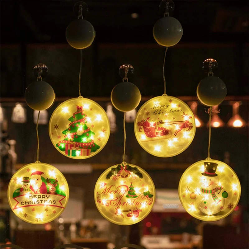 

Window Hanging LED Sucker String Light Christmas Decorations for Home Garland Christmas Tree Ornaments Navidad Holiday