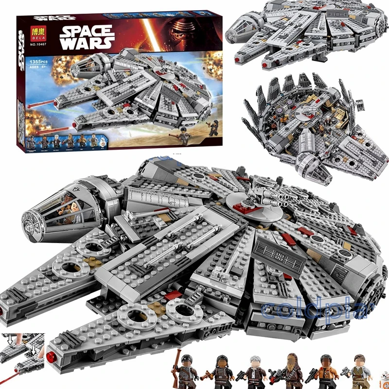 Lepinblocks 05007 строительные блоки Starwars Millennium Falcon модель DIY развивающие 75105 игрушки для