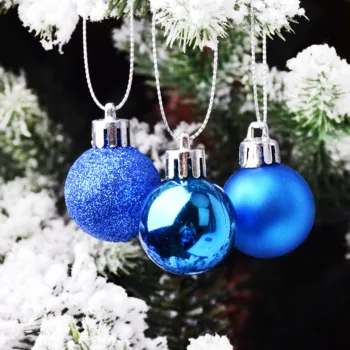 

Christmas Decoration Mini Christmas Tree Pendant Pendant Plastic Blue Light Matte Sparkle Christmas Ball Pendant