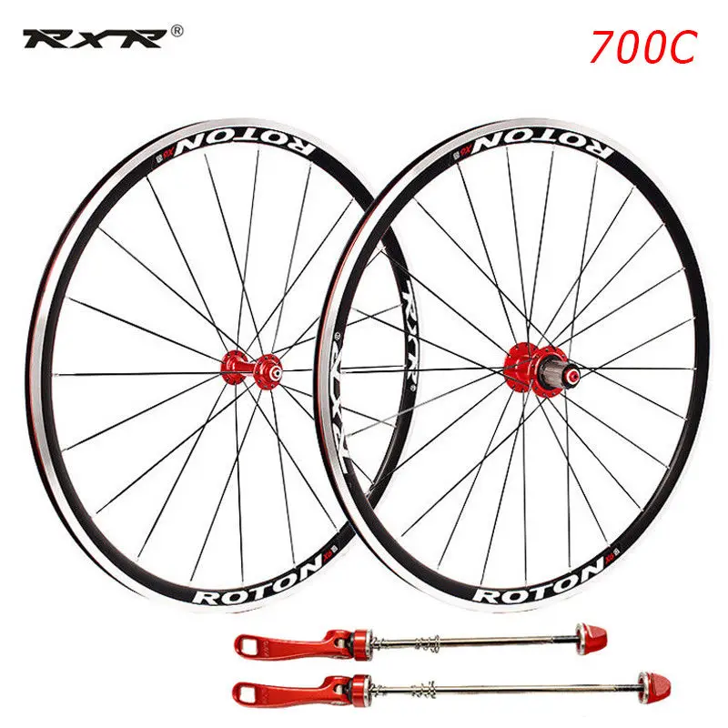 Road Bike 700C Bearing Wheels 7-11 Speed V Brake Clincher Front Rear Wheelsets (2)