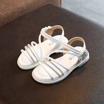 

Fashion Flower Rhinestones Sandal Kids Girl Summer Leather Sandals Children Shoes Princess Girls Sandals 3 4 5 6 7 8 9 10 11 12