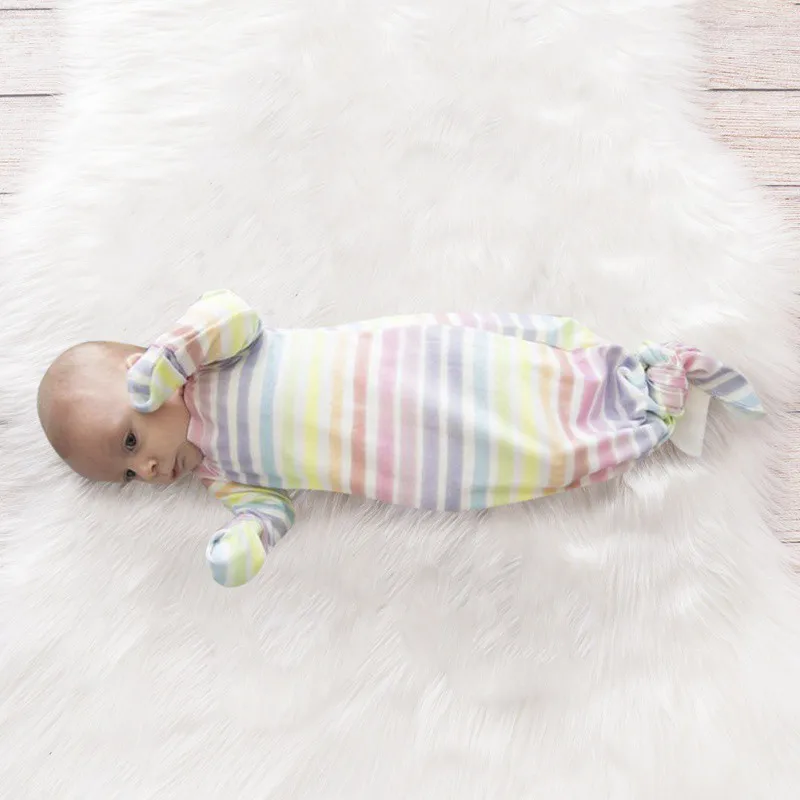 Набор для новорожденных мягкие красочные полосатые одеяла с принтом пеленания спальный комплект для младенца шляпа набор