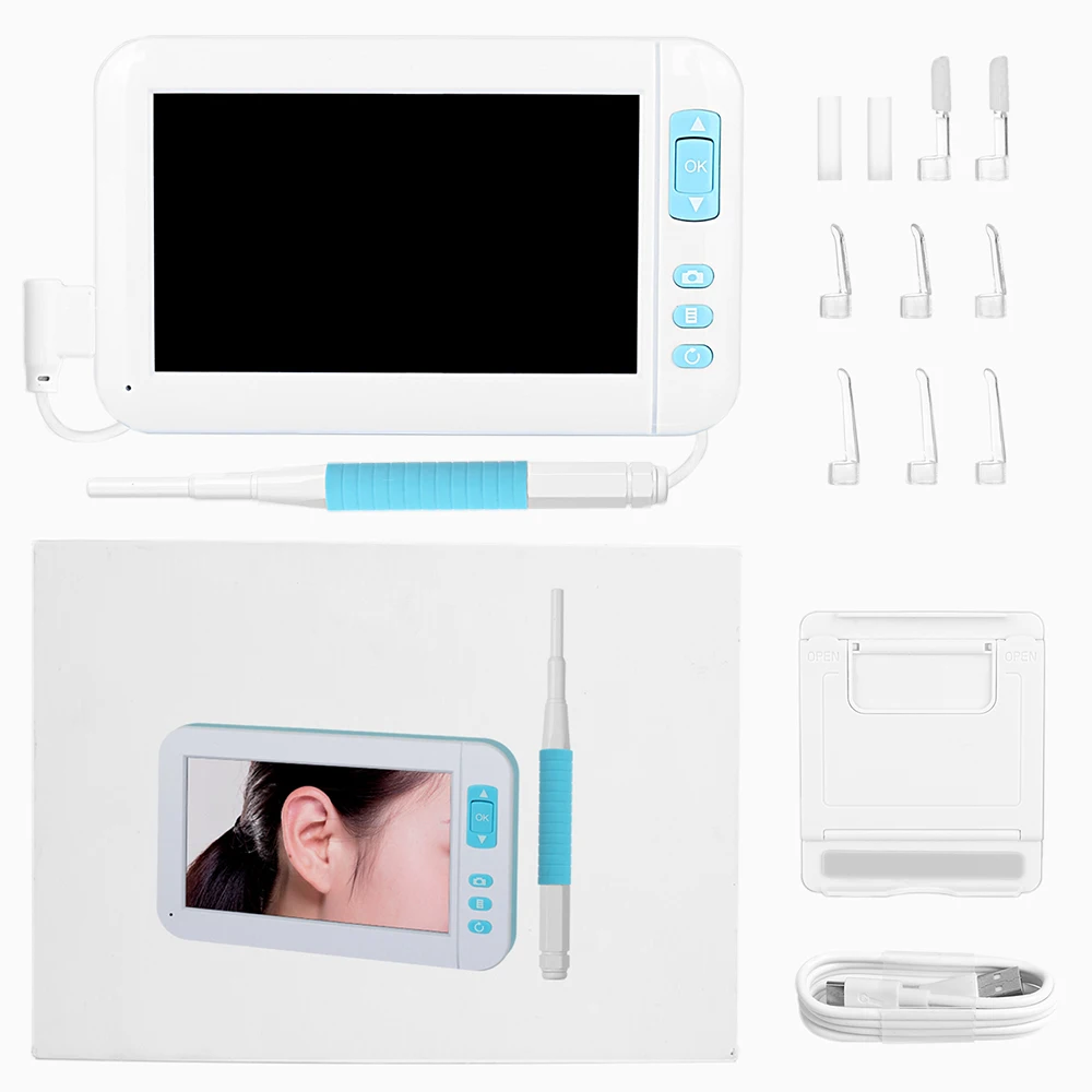 Инструмент для чистки ушей эндоскопа очиститель ушей Otoscope 6 шт. светодиодный 1080P HD камера визуальный наушник осмотр ушной воск инструмент для очистки