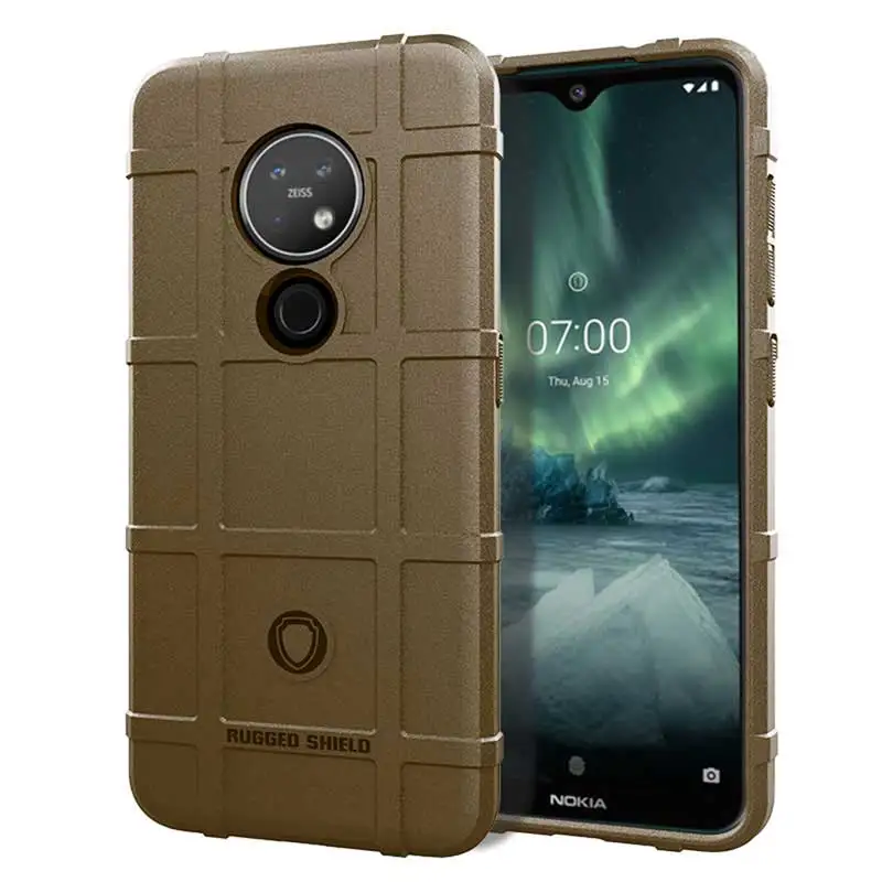 Brown JIATEXIN Shield Series для Nokia 7,2 противоударный чехол из ТПУ для Nokia 6,2 защитный чехол - Цвет: Brown