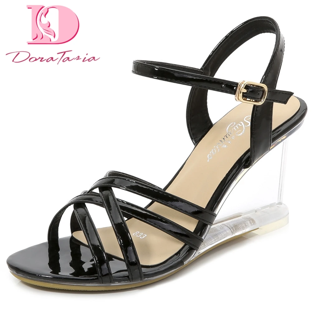 

Doratasia Brand New Big Size 43 High Quality Office Ladies Clear High Heels Summer Wedges Sandals Women Shoes Woman