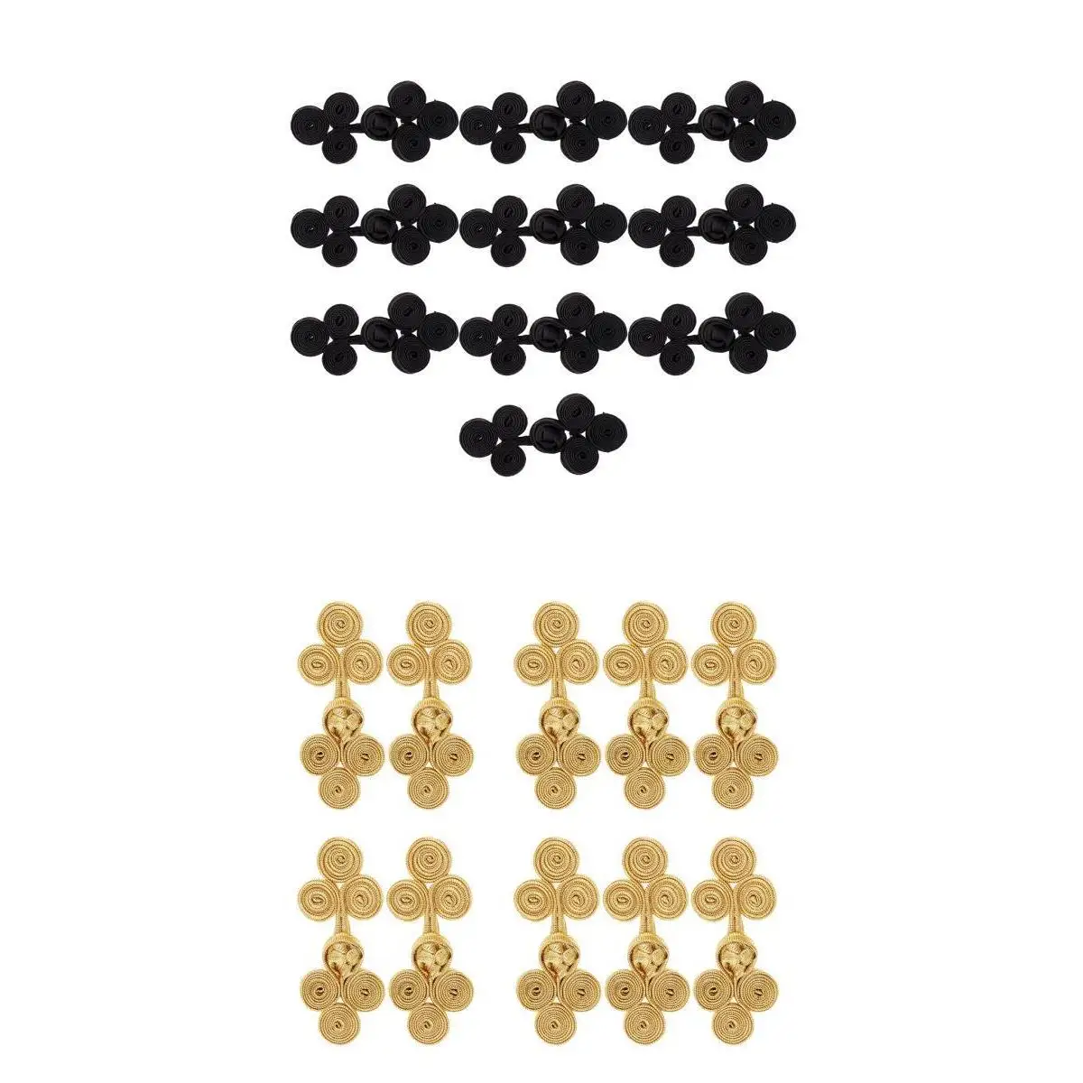 20 Sets Traditional Chinese Knot Buttons Closure Handmade Fabric Fasteners for DIY Sewing