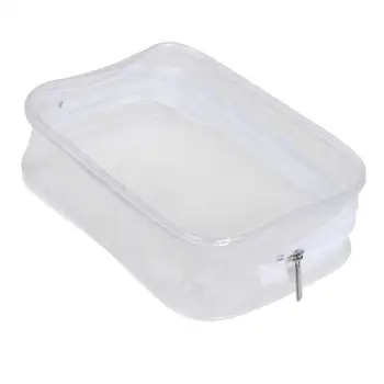

Women Portable PVC Transparent Plastic Waterproof Zipper Cosmetic Bag