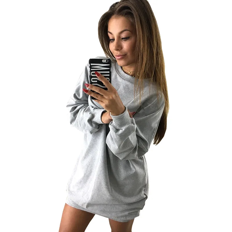 Женская толстовка с капюшоном повседневная однотонная свободная круглым