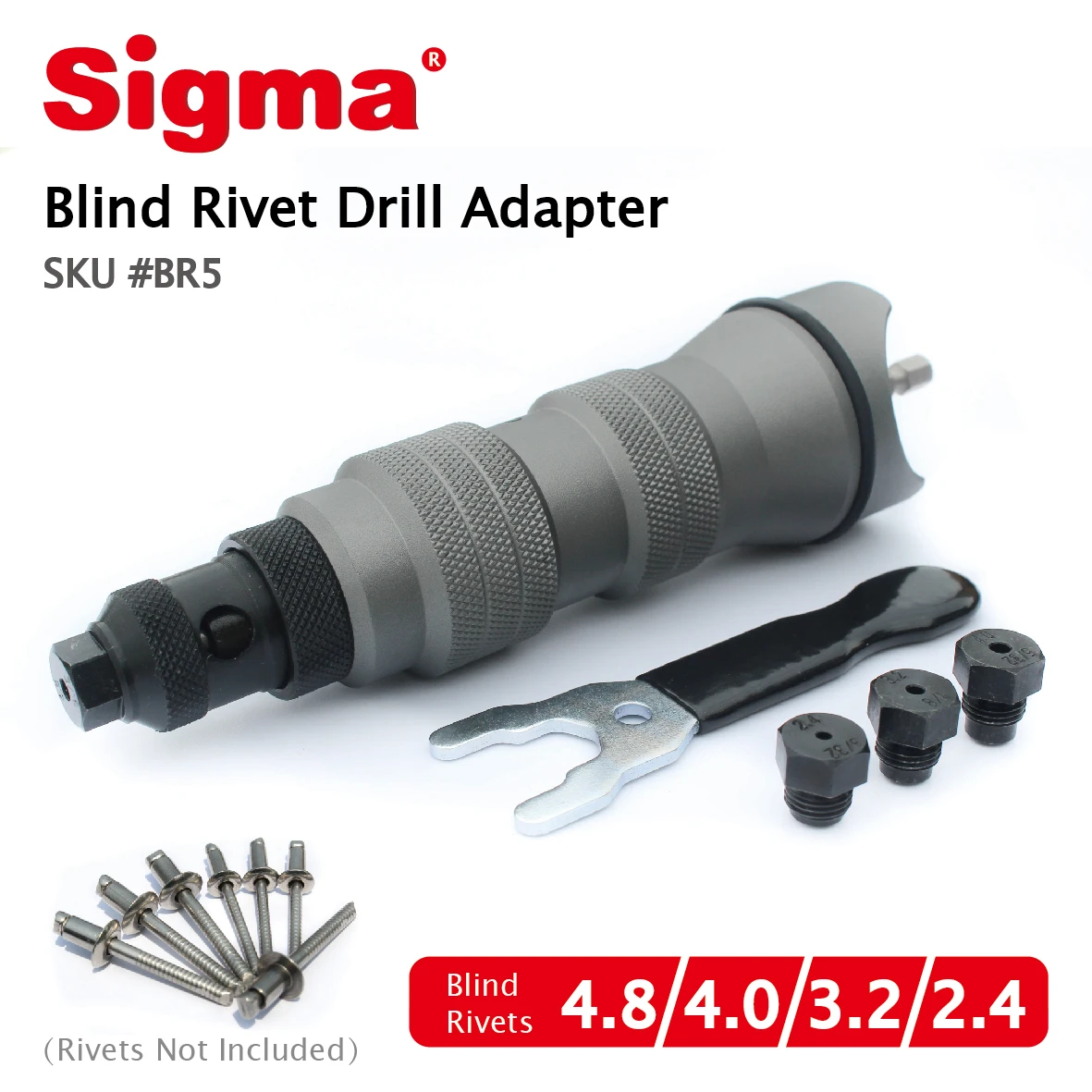 Sigma br5 Blind Pop Rivet Drill Adapter Cordless Or Electric Power