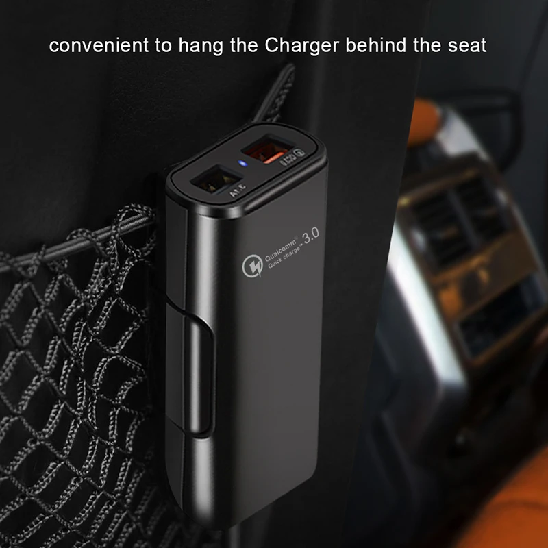 4 USB многопортовое автомобильное зарядное устройство для мобильного телефона Quick QC 3,0 переднее заднее сиденье портативный зарядный разъем для iPhone huawei телефон Универсальный