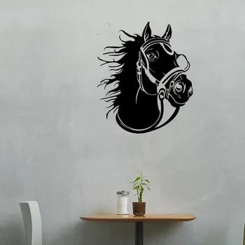 

Racing Horse Head Profile Animal Wall Stickers Home Decor Living Room Vinyl Removable DIY Decals Art Murals 2975 Creative YY056