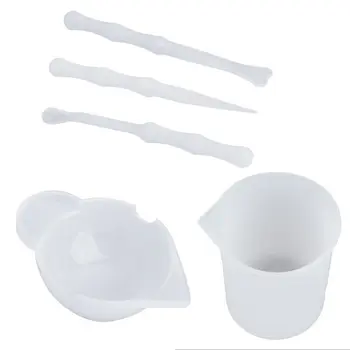 

Clear Reusable Silicone Measuring Cups Mixing Liquid Epoxy Resin Distribution Tools Casting Jewelry Making DIY L4ME