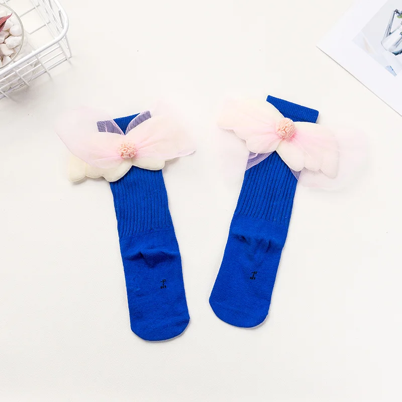 Модные детские носки для девочек кружевные детские осенние Гольфы с крыльями ангела носки принцессы ярких цветов для девочек, От 2 до 10 лет
