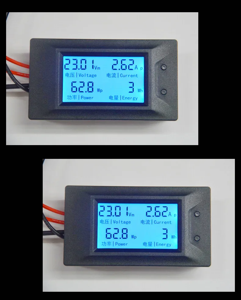 Digital Solar Battery Capacity Tester Panel Capacity Meter DC 100V Voltage Current Power Analyzer Energy Meter for RC Hobby