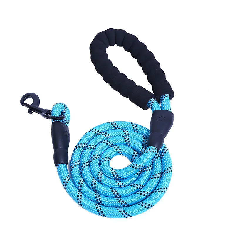 blue Светоотражающий Поводок для собак Vieruodis, 150 см, маленький, средний, большой Поводок для обучения домашних животных, поводок для прогулок, прочный нейлоновый поводок с поролоновой ручкой - Цвет: blue